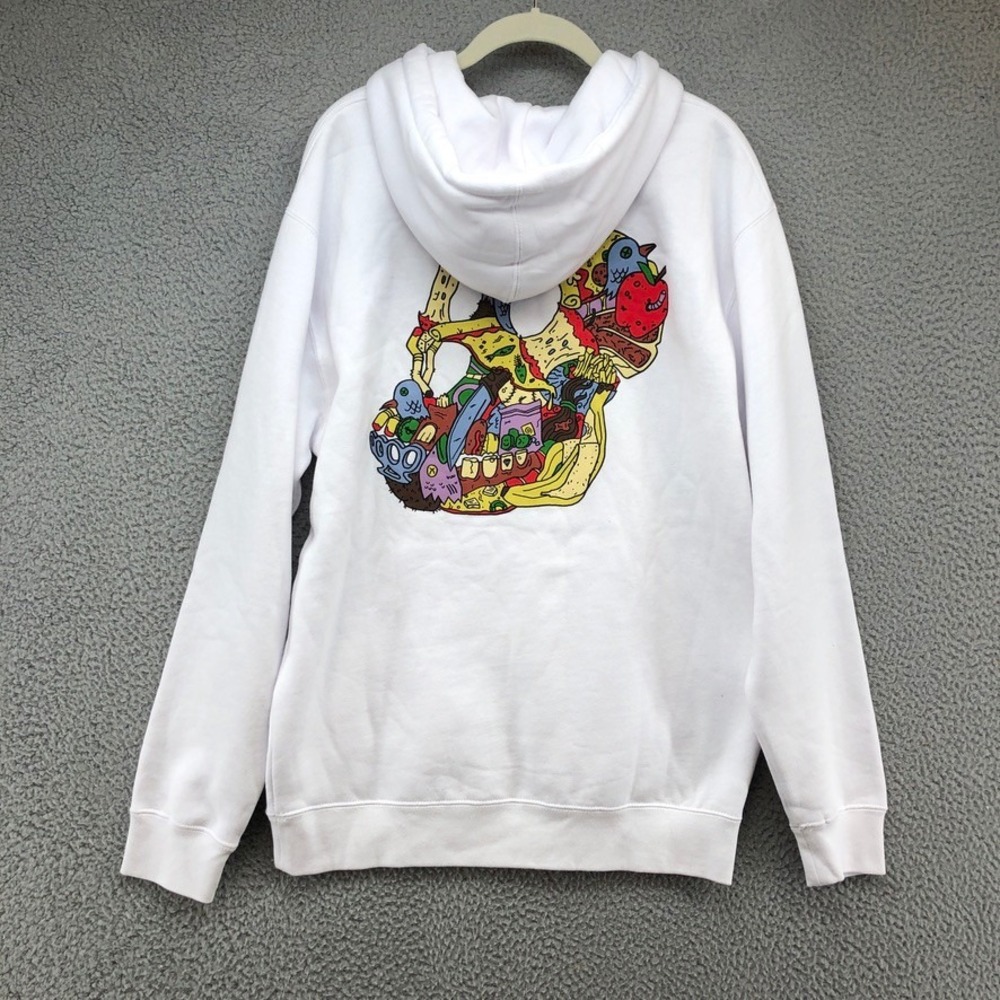 Bored Ape Yacht Club Hoodie Mens Medium White Graphic BAYC Streetwear IND4000C